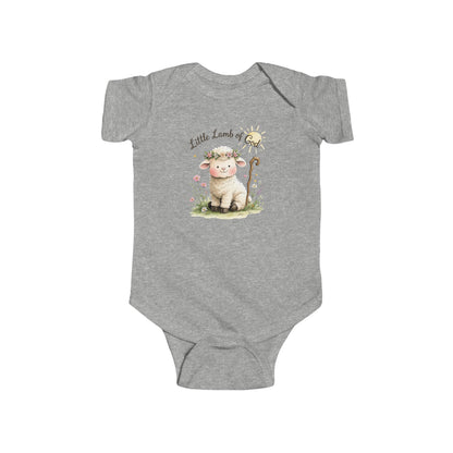 Baby Bodysuit — "Little Lamb of God" Floral Christian Infant Onesie