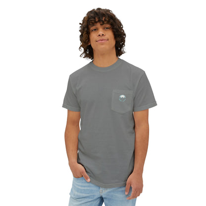 Pocket T-Shirt — Mountain Cross Back Graphic