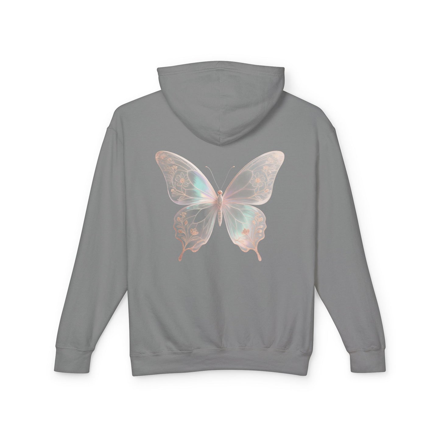 Butterfly Personalized Hoodie — Pastel Floral Butterfly Lightweight Hoodie