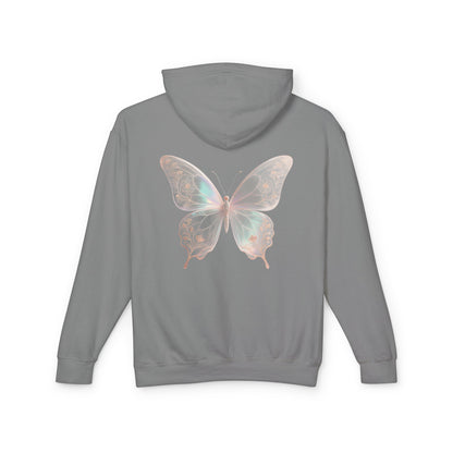 Butterfly Personalized Hoodie — Pastel Floral Butterfly Lightweight Hoodie