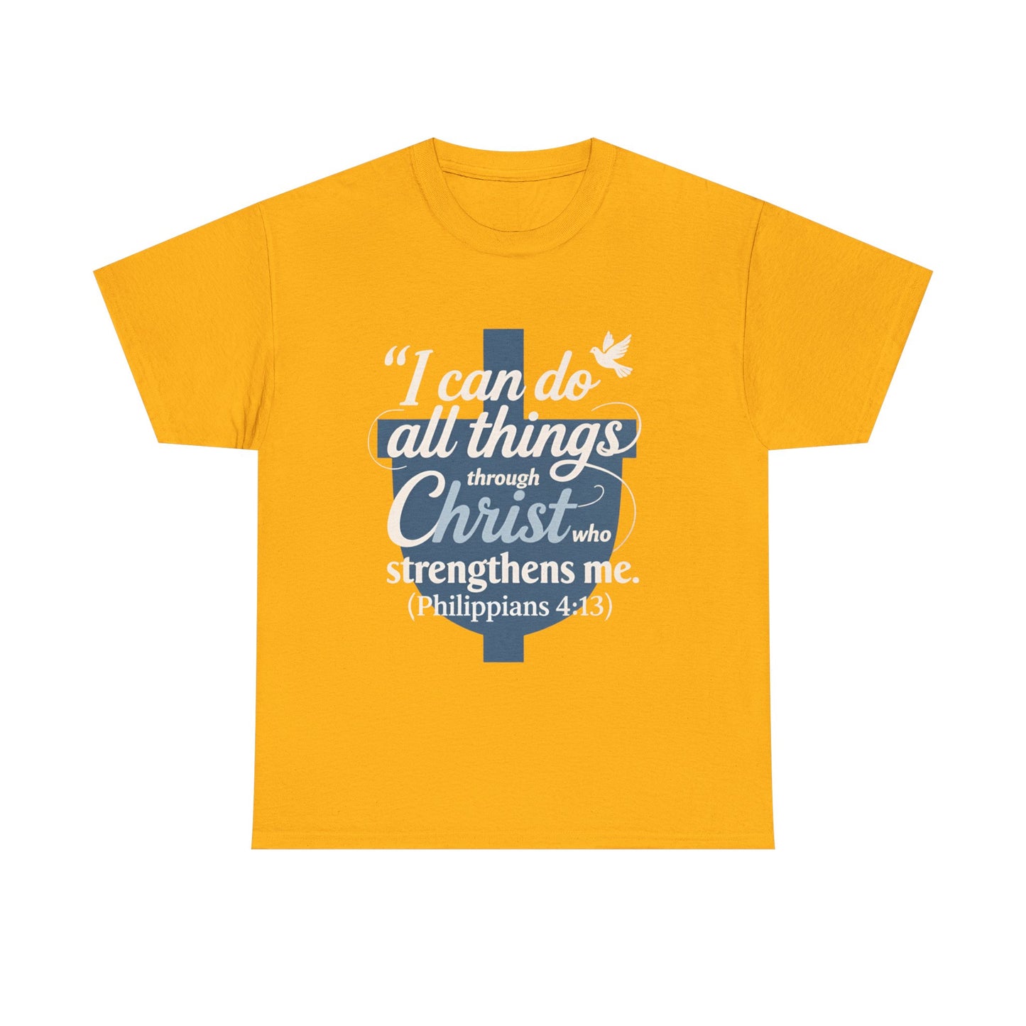 Philippians 4:13 Cotton Tee — "I Can Do All Things" Christian Prayer T-Shirt