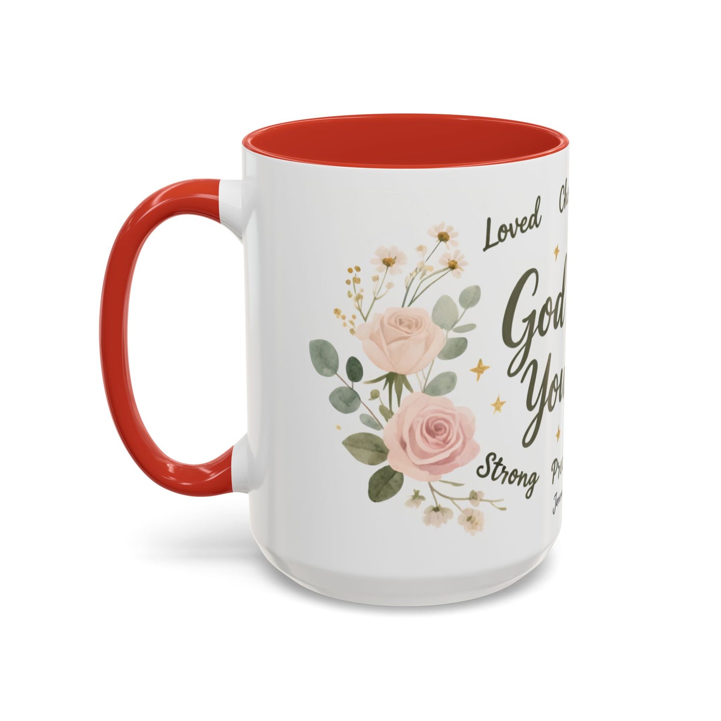 Christian Coffee Mug - "God Says You Are" Floral Inspirational Mug (11/15oz)