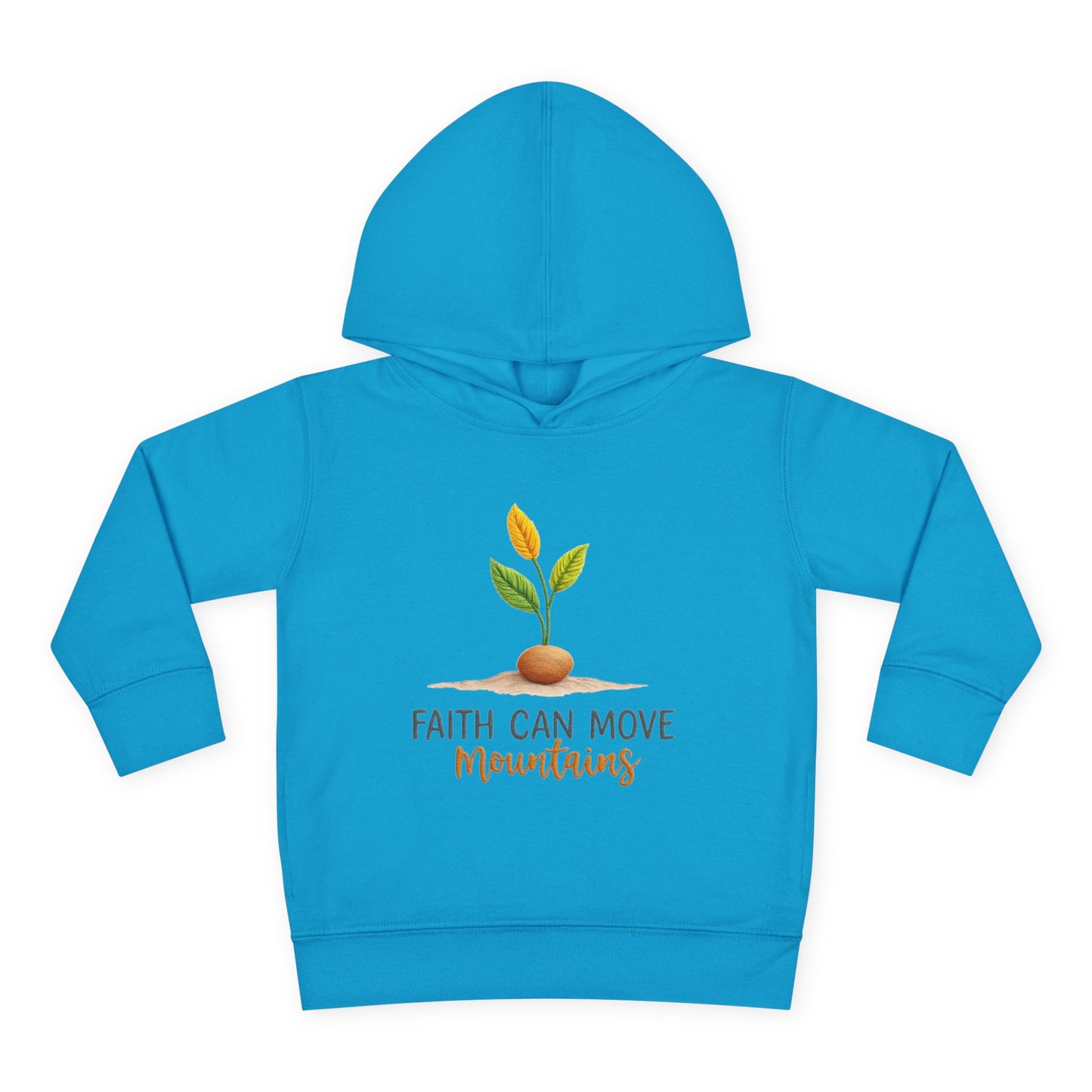 Toddler Hoodie - "Faith Can Move Mountains" Plant Graphic