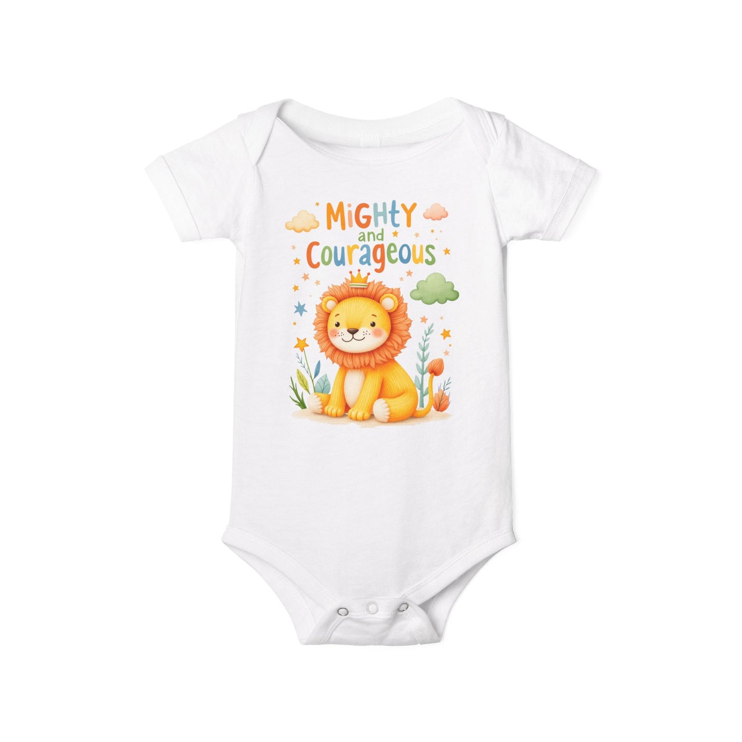 Mighty and Courageous Lion Infant One‑Piece Bodysuit | Perfect Gift for Baby Showers | Birthday Gifts