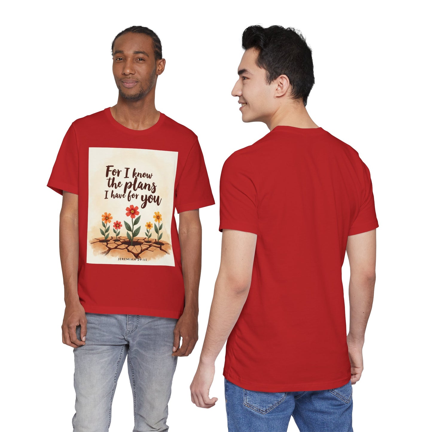 For I Know The Plans I Have For You tee | Jeremiah 29:11 floral roots scripture shirt | Meaningful Gift for Teens and Adults