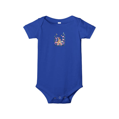 Floral Bunny Infant One-Piece Bodysuit