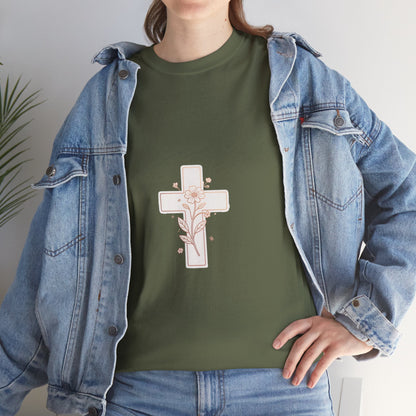 Floral Cross Tee — Delicate Bloom Christian T-Shirt | Meaningful gifts for teens and adults