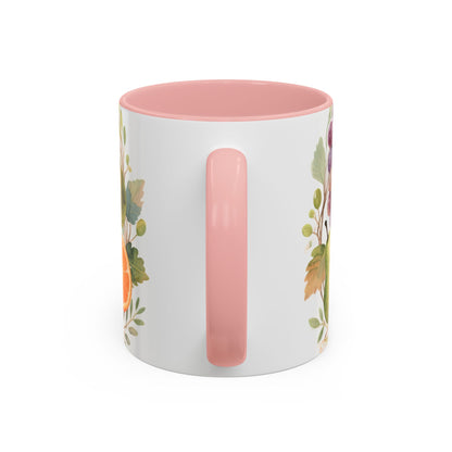 Christian Fruit of the Spirit Accent Coffee Mug — Galatians 5:22-23 Floral Scripture Design (11/15oz)