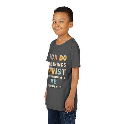 I Can Do All Things Christ Youth Tee | Philippians 4:13 Christian Kids Shirt