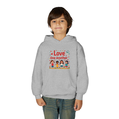 Love One Another Youth Hoodie — Kids' Inclusive Friendship Sweatshirt