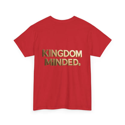 Faith & Focus Tee — Gold Typography Cotton Shirt