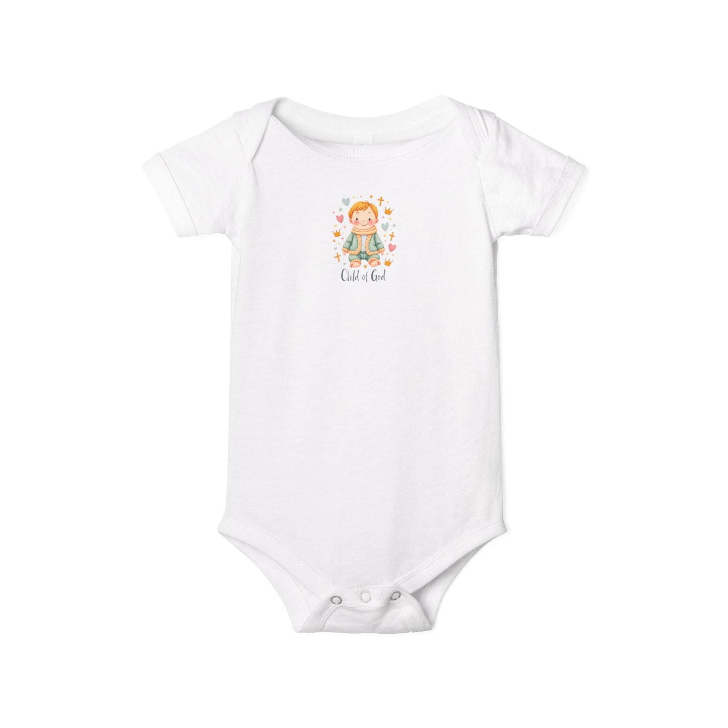 Infant One-Piece Bodysuit — Cute Little Girl Illustration "Hello World" Baby Bodysuit