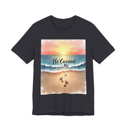 He Carried Me Scripture Tee | Inspirational Christian Faith Shirt