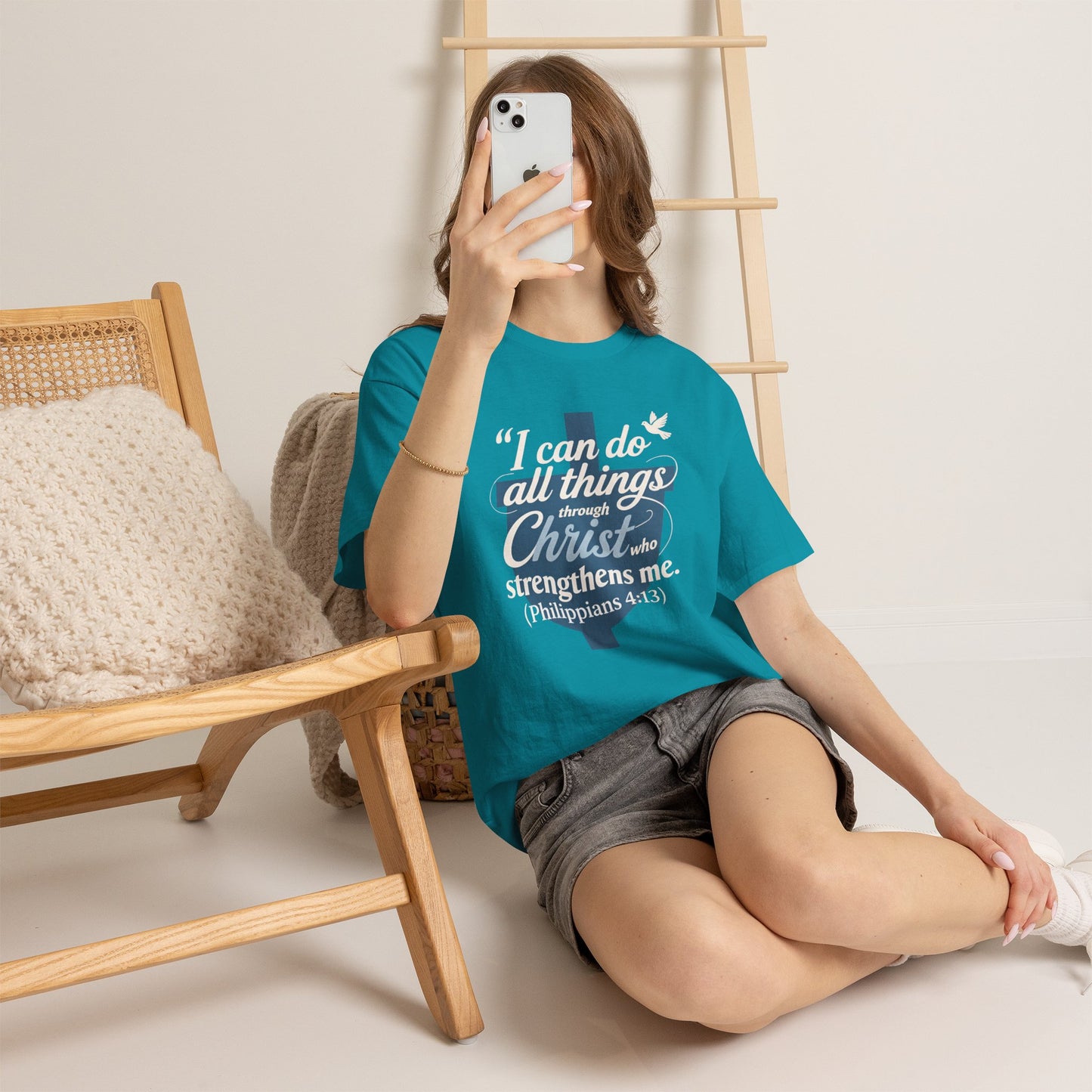 Philippians 4:13 Cotton Tee — "I Can Do All Things" Christian Prayer T-Shirt