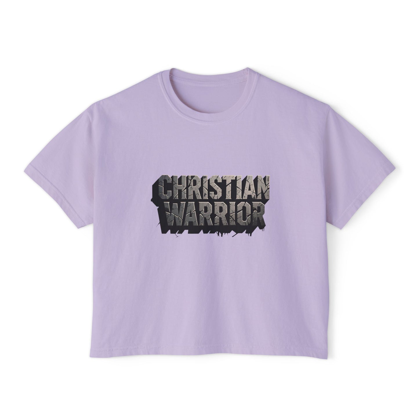 Christian Warrior Boxy Tee — Women's Faith Graphic Shirt