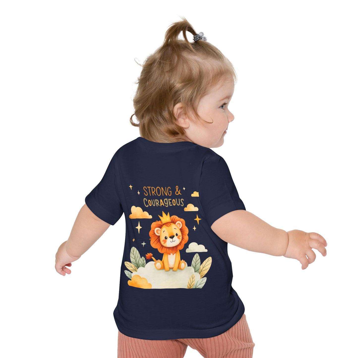 Strong & Courageous Lion Baby T-Shirt — Cute Nursery Tee for Baby Shower & Newborn