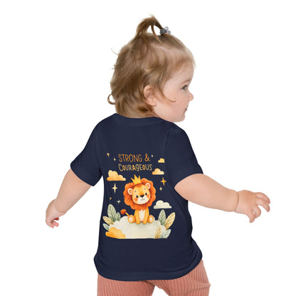 Strong & Courageous Lion Baby T-Shirt — Cute Nursery Tee for Baby Shower & Newborn