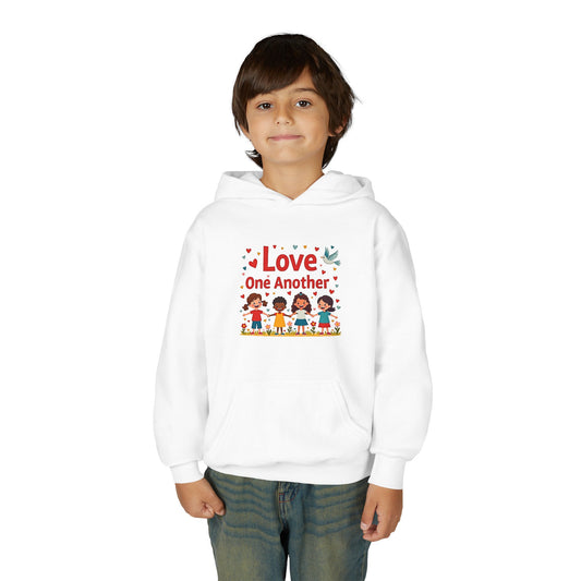 Love One Another Youth Hoodie — Kids' Inclusive Friendship Sweatshirt