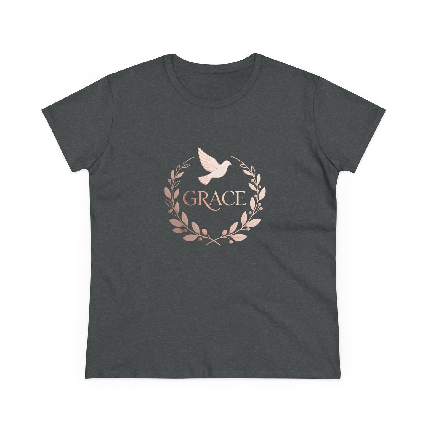 Graceful Dove Wreath Tee — Women's Rose-Gold Reminder Tee