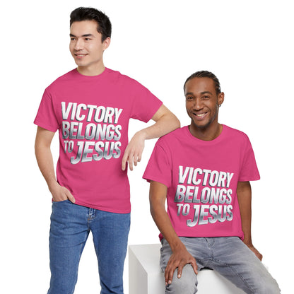 Victory Belongs to Jesus T-Shirt — Heavyweight Christian Faith Tee