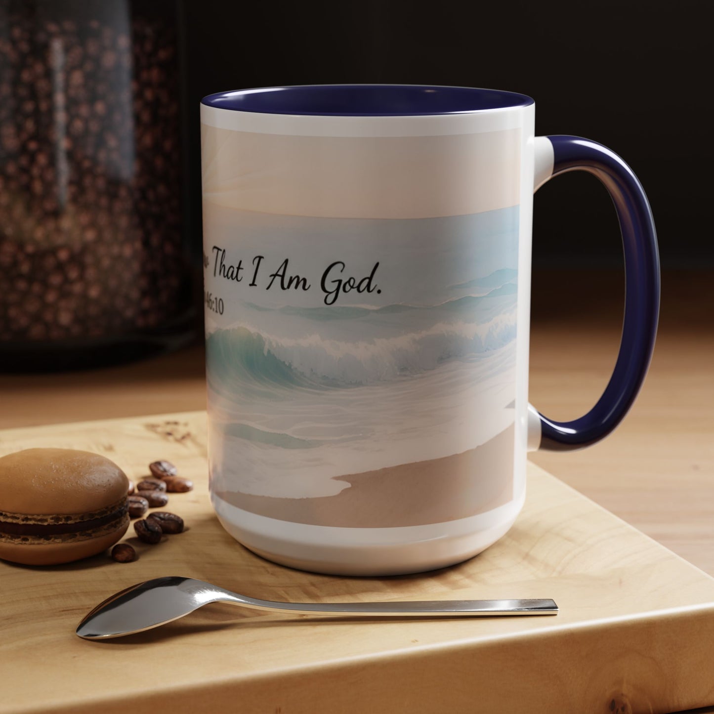 Psalm 46:10 Ocean Coffee Mug – "Be Still and Know That I Am God" Inspirational Ceramic