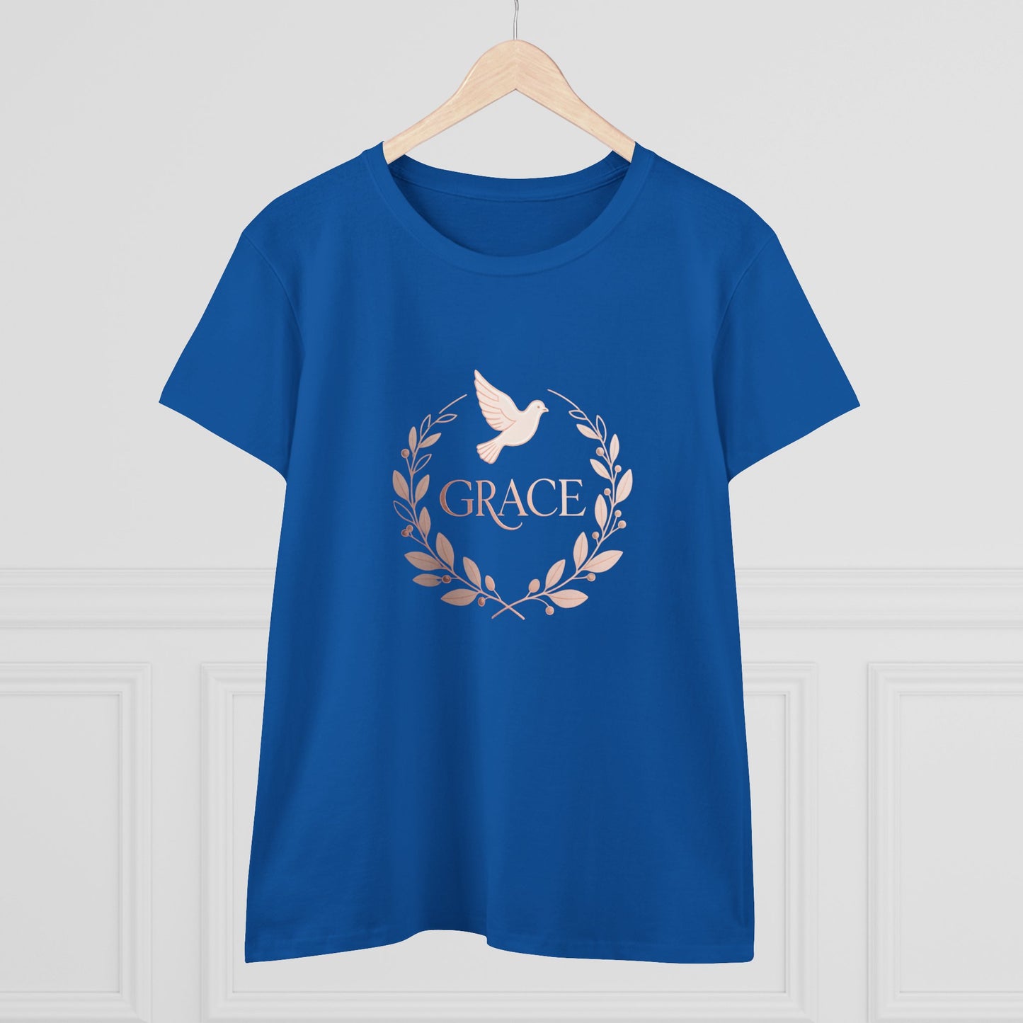 Graceful Dove Wreath Tee — Women's Rose-Gold Reminder Tee