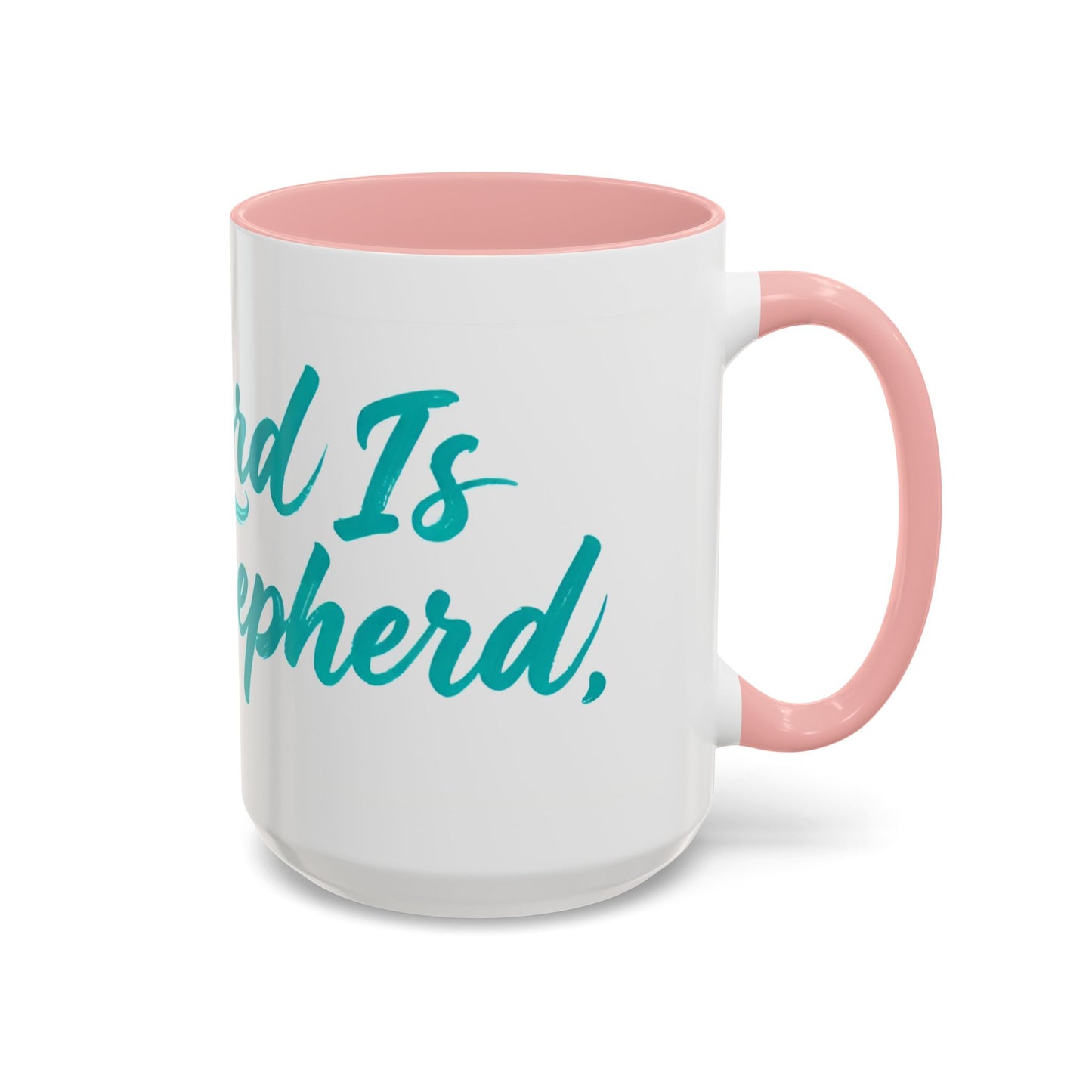 Scripture Accent Coffee Mug — Teal Hand-Lettered Encouragement (11/15 oz)