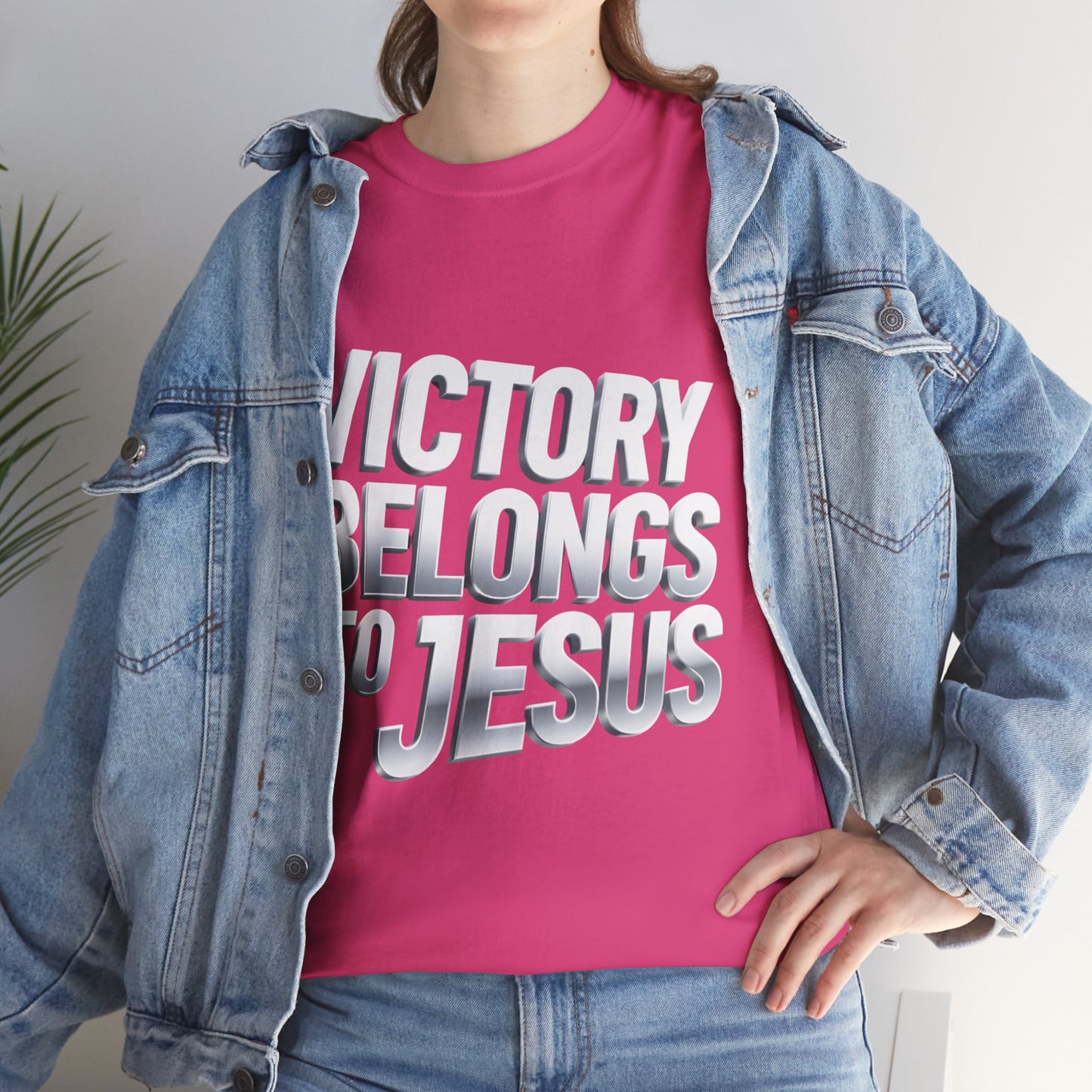 Victory Belongs to Jesus T-Shirt — Heavyweight Christian Faith Tee