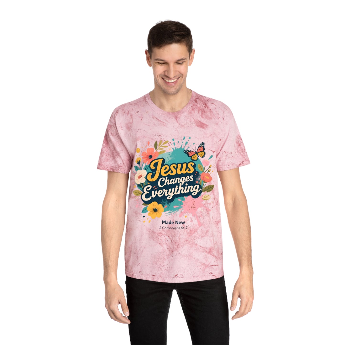 Jesus Changes Everything T-Shirt — Floral Butterfly Christian Tee