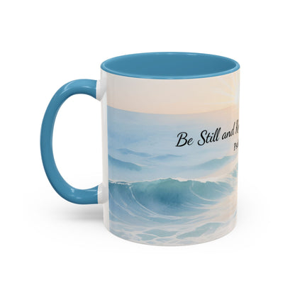 Psalm 46:10 Ocean Coffee Mug – "Be Still and Know That I Am God" Inspirational Ceramic
