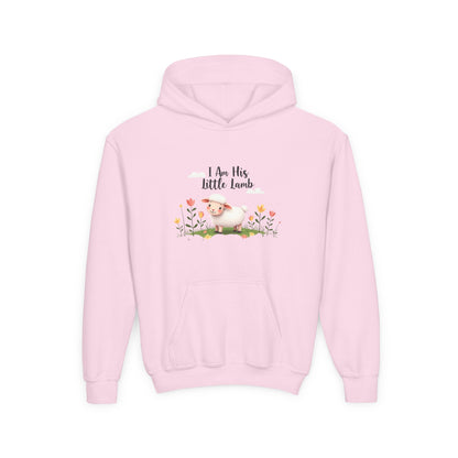 Youth Hoodie - "I Am His Little Lamb" Cute Floral Lamb Kids Pullover