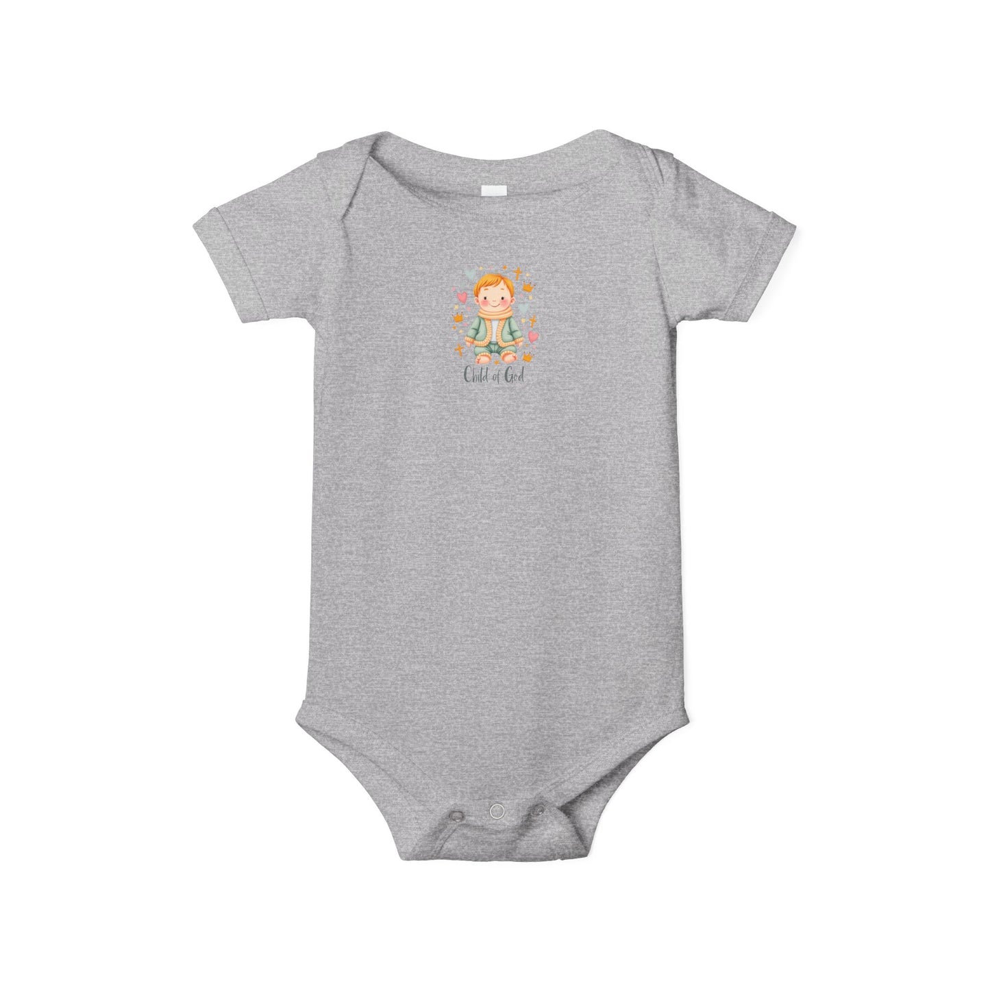 Infant One-Piece Bodysuit — Cute Little Girl Illustration "Hello World" Baby Bodysuit