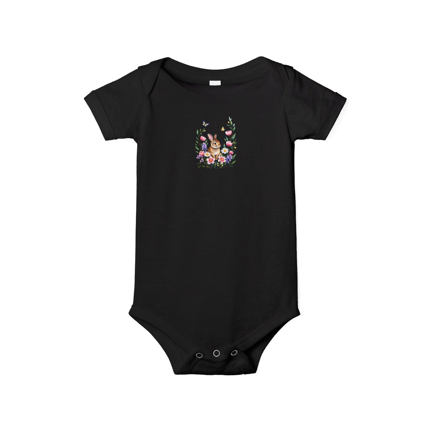 Floral Bunny Infant One-Piece Bodysuit