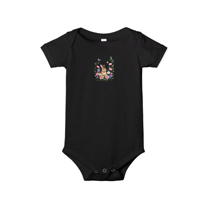 Floral Bunny Infant One-Piece Bodysuit