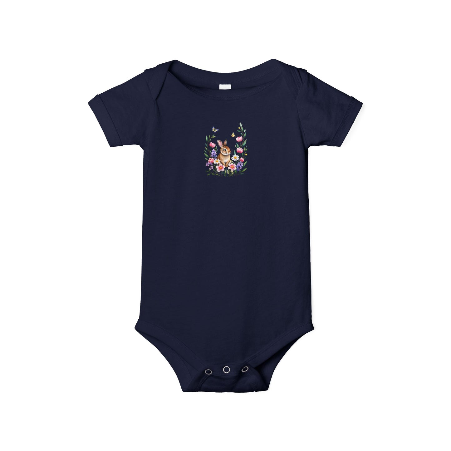Floral Bunny Infant One-Piece Bodysuit