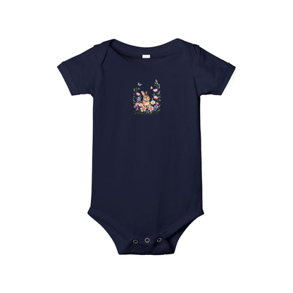 Floral Bunny Infant One-Piece Bodysuit