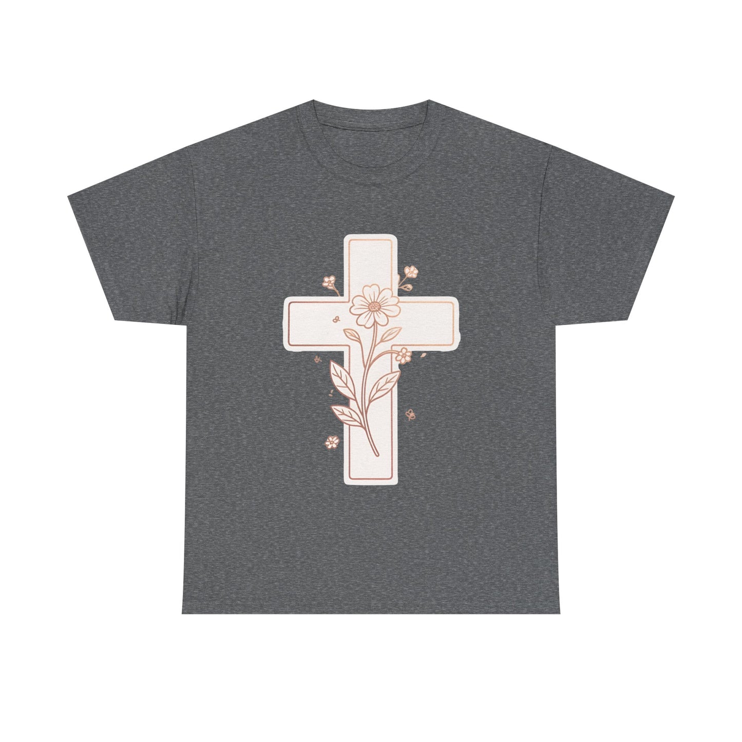 Floral Cross Tee — Delicate Bloom Christian T-Shirt