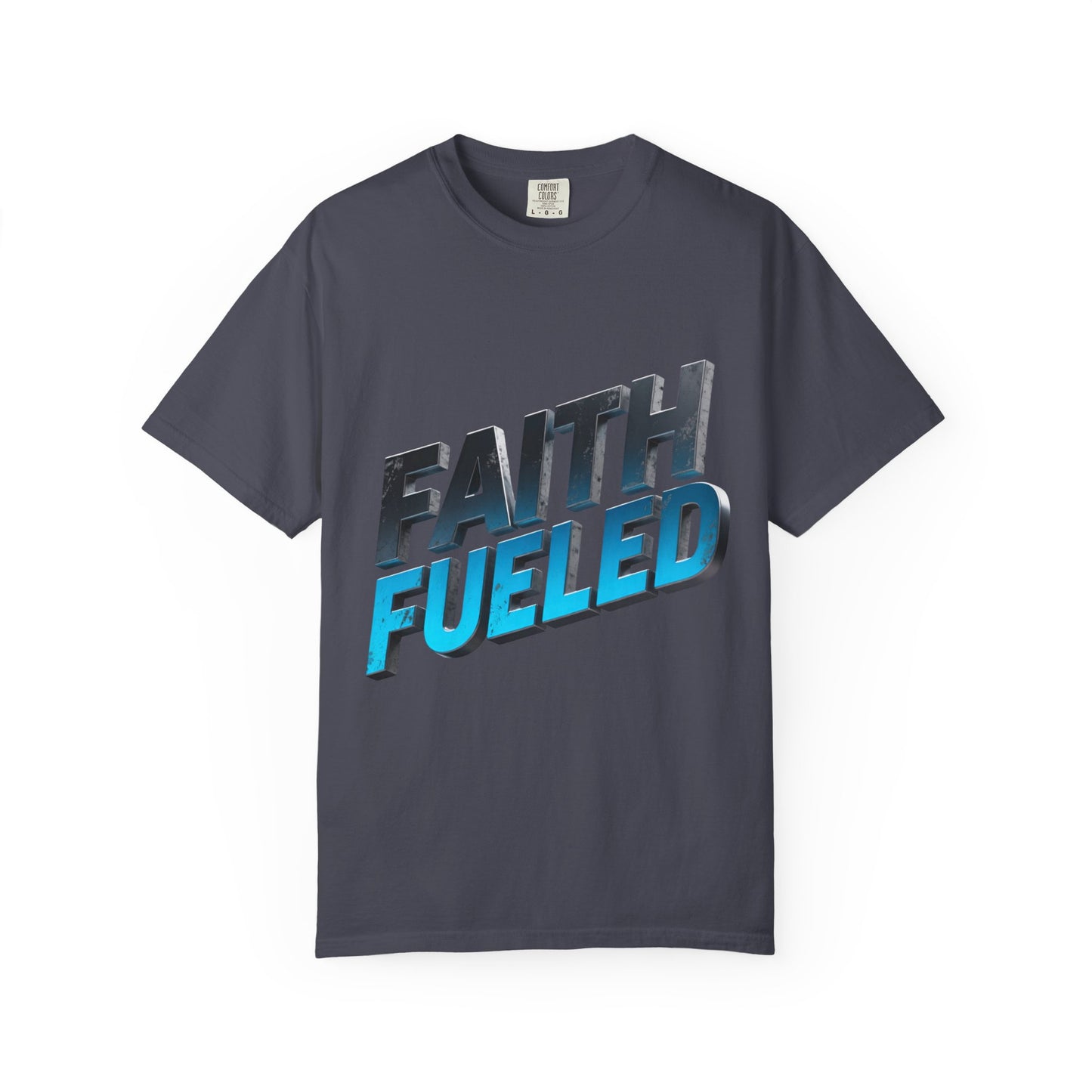 Faith Fueled Garment-Dyed Tee — Vintage Two-Tone Christian T-Shirt