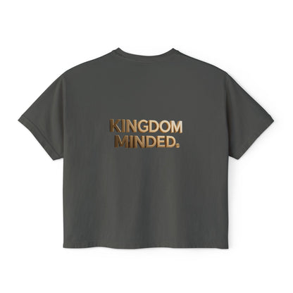 Kingdom Minded Boxy Tee — Women's Faith-Inspired Cropped T-Shirt