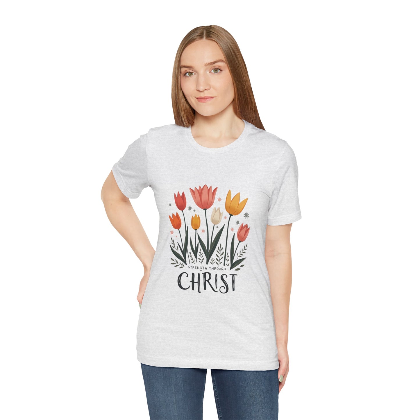 Tulip Floral Faith Shirt | Christian Spring Tee | Unique Gifts for Moms & Teens