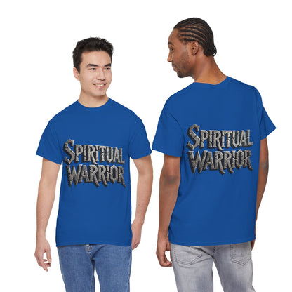 Spiritual Warrior T-Shirt — Gothic Lettering Faith & Strength Tee