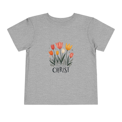 Cute Tulip Floral Christ Tee for Toddlers | Daily Faith Inspiration | Ideal Gift for Kids