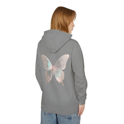 Butterfly Personalized Hoodie — Pastel Floral Butterfly Lightweight Hoodie