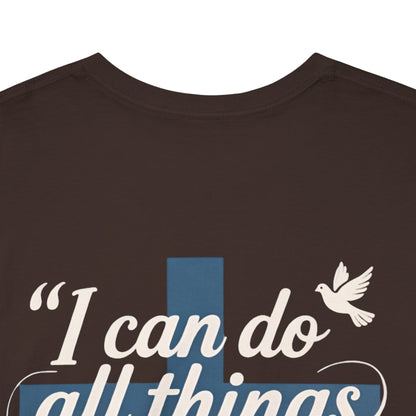 Philippians 4:13 Cotton Tee — "I Can Do All Things" Christian Prayer T-Shirt