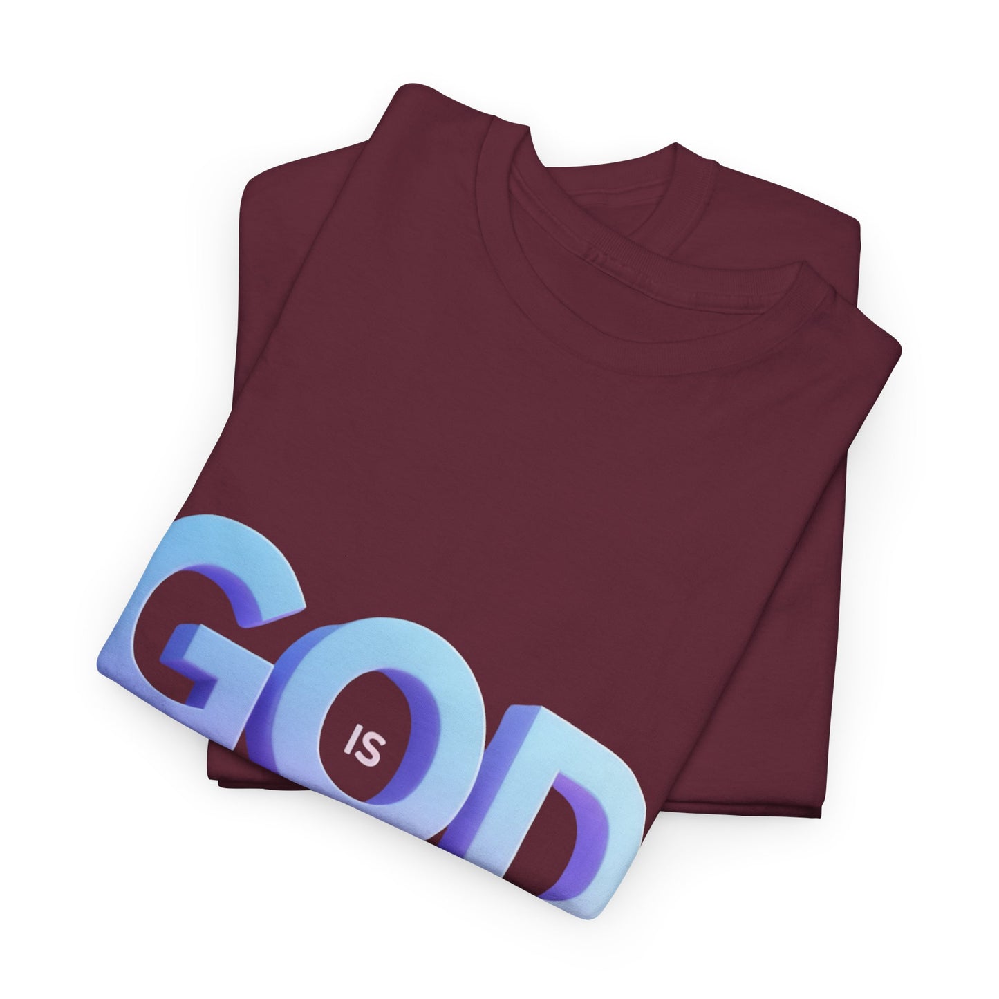 God Greater Gradient Tee — Soft Blue & Lilac Faith Shirt