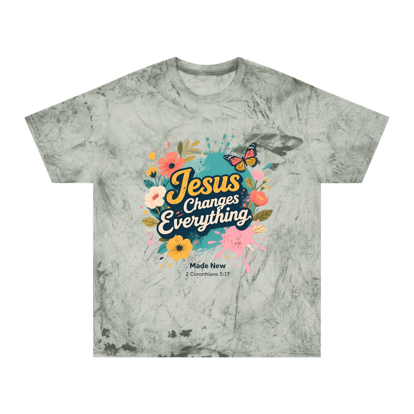 Jesus Changes Everything T-Shirt — Floral Butterfly Christian Tee