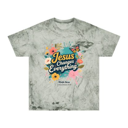 Jesus Changes Everything T-Shirt — Floral Butterfly Christian Tee
