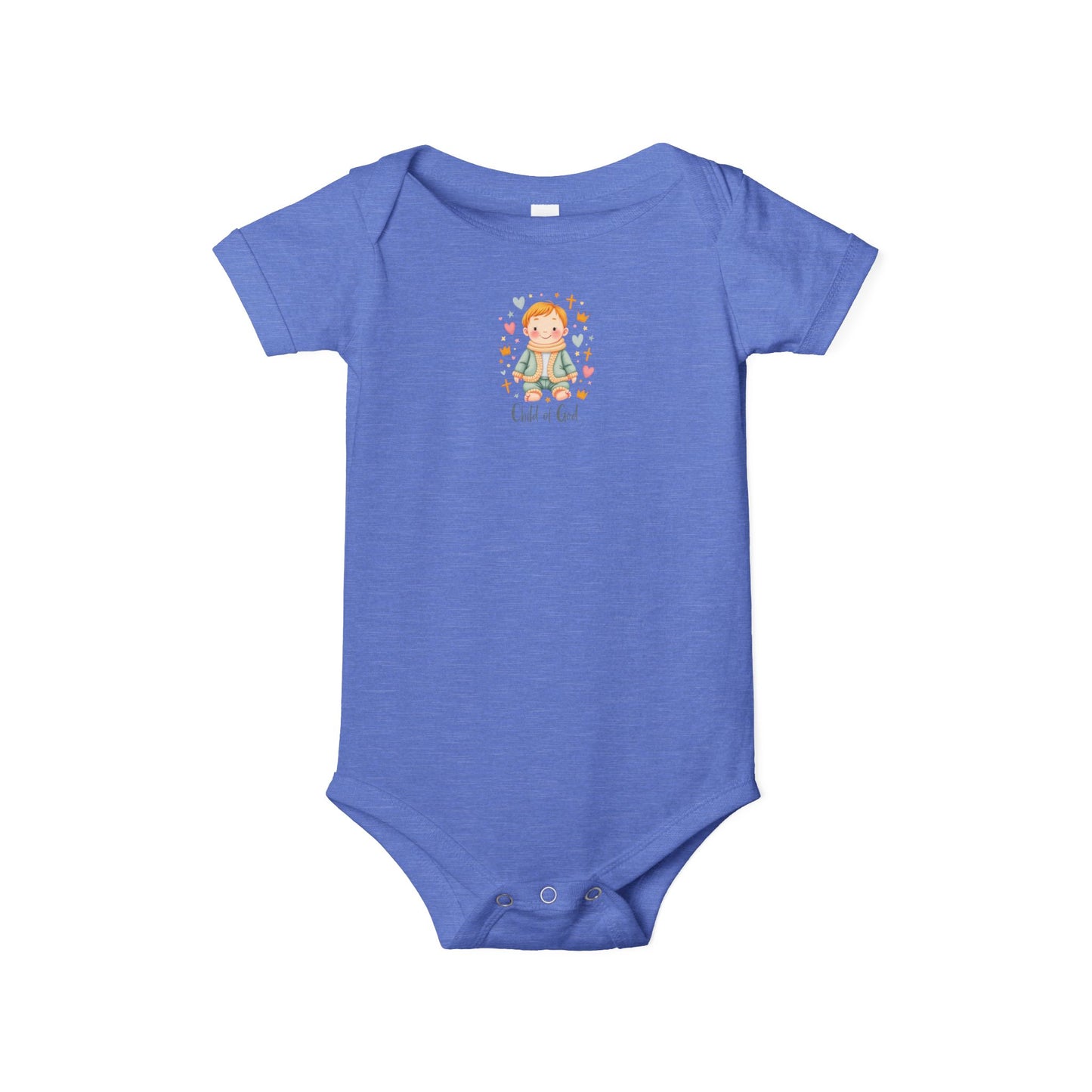 Infant One-Piece Bodysuit — Cute Little Girl Illustration "Hello World" Baby Bodysuit