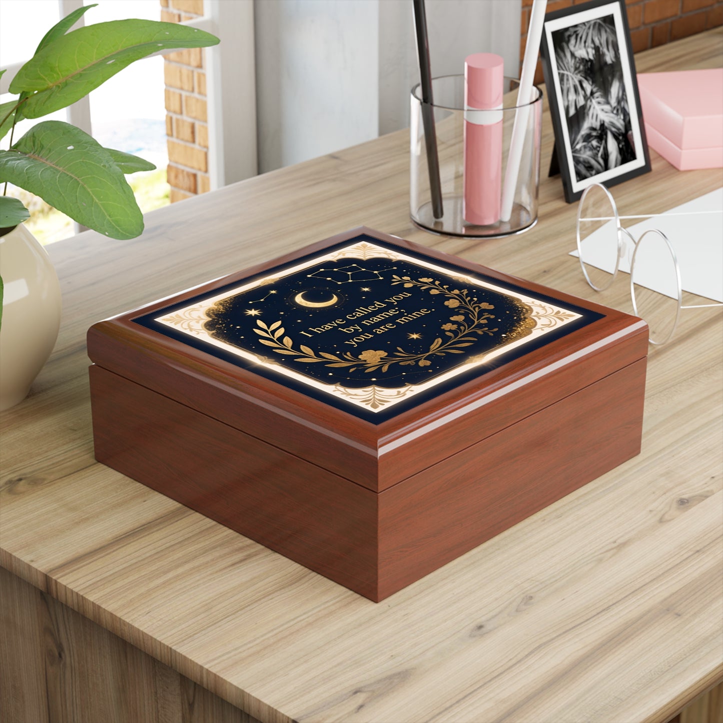 Keepsake Jewelry Box — "I Have Called You by Name; You Are Mine" Celestial Trinket Box