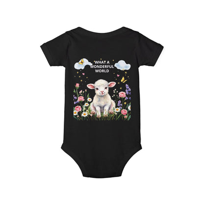 Infant Onesie - "God Made Me Special" Lamb Baby Bodysuit (What a Wonderful World)